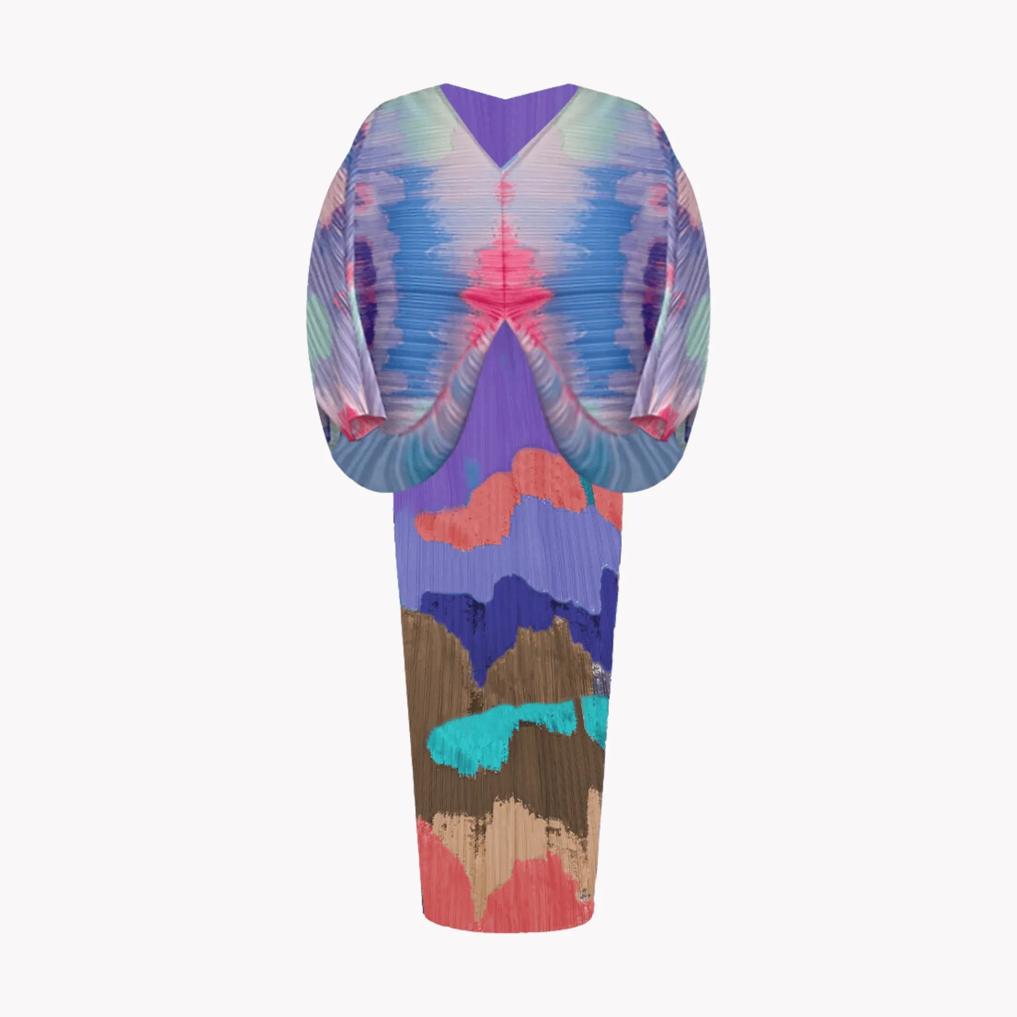 Abstract Paintsplat Pleated Dress