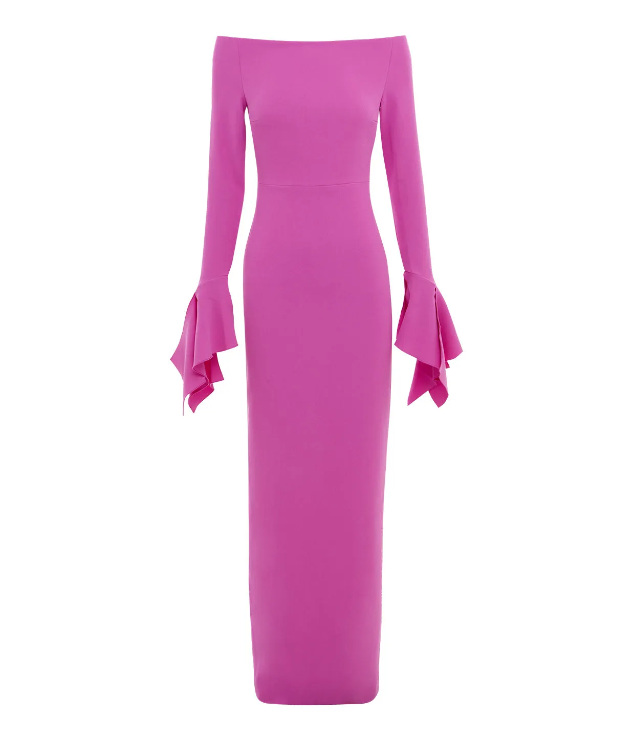 Amalie Long Sleeve Crepe Dress in Pink