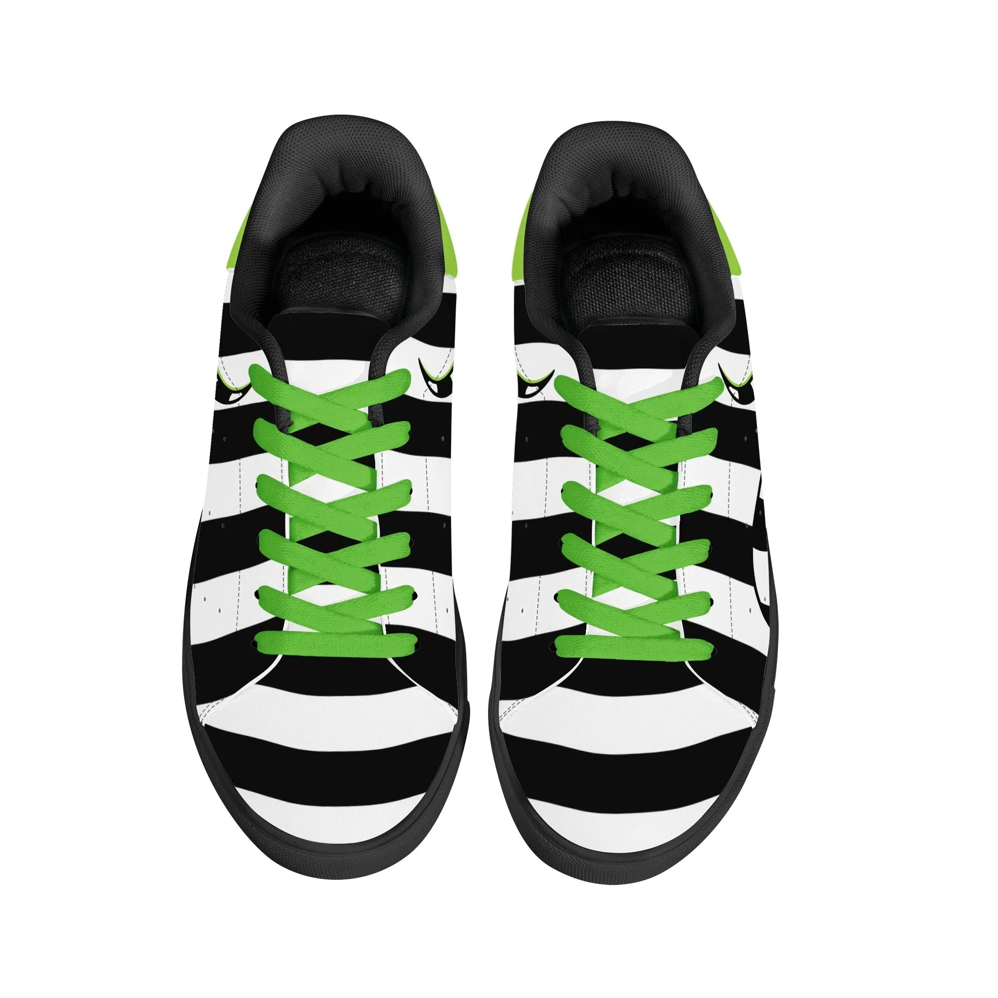 Beetlejuice & Sandworm Low top Vegan Leather Sneakers (Women's sizes)