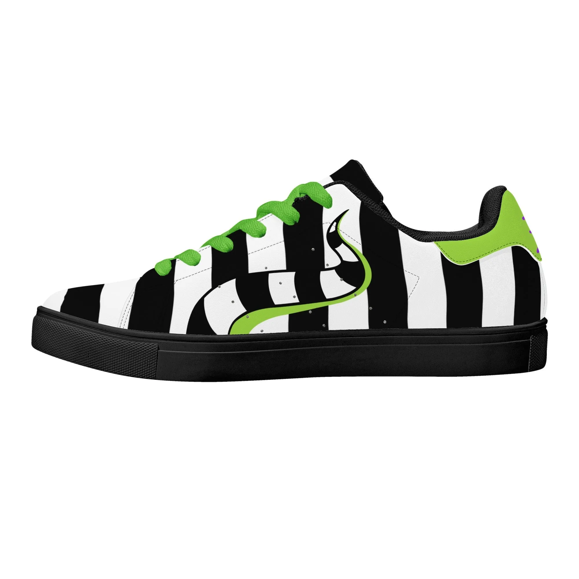Beetlejuice & Sandworm Low top Vegan Leather Sneakers (Women's sizes)