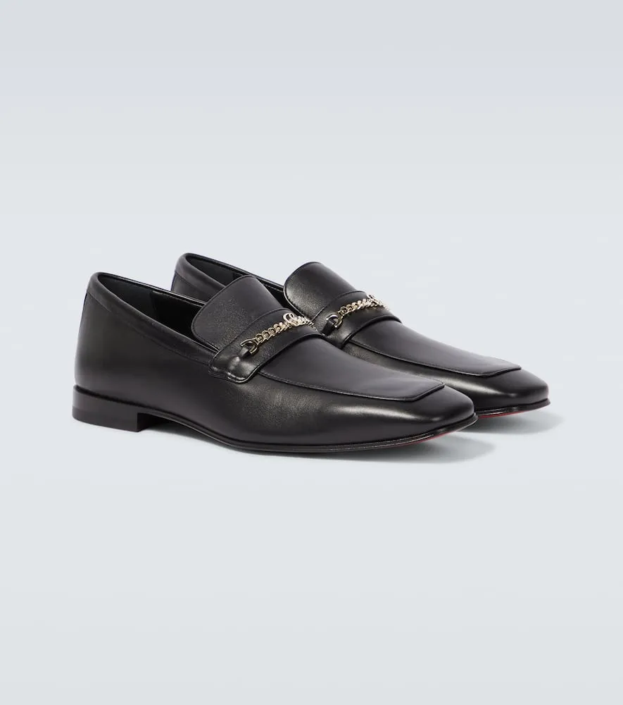 Christian Louboutin MJ Moc chain-detail leather loafers