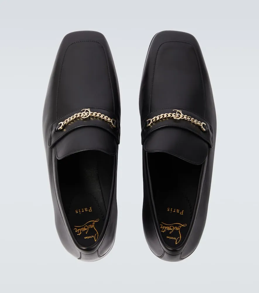 Christian Louboutin MJ Moc chain-detail leather loafers