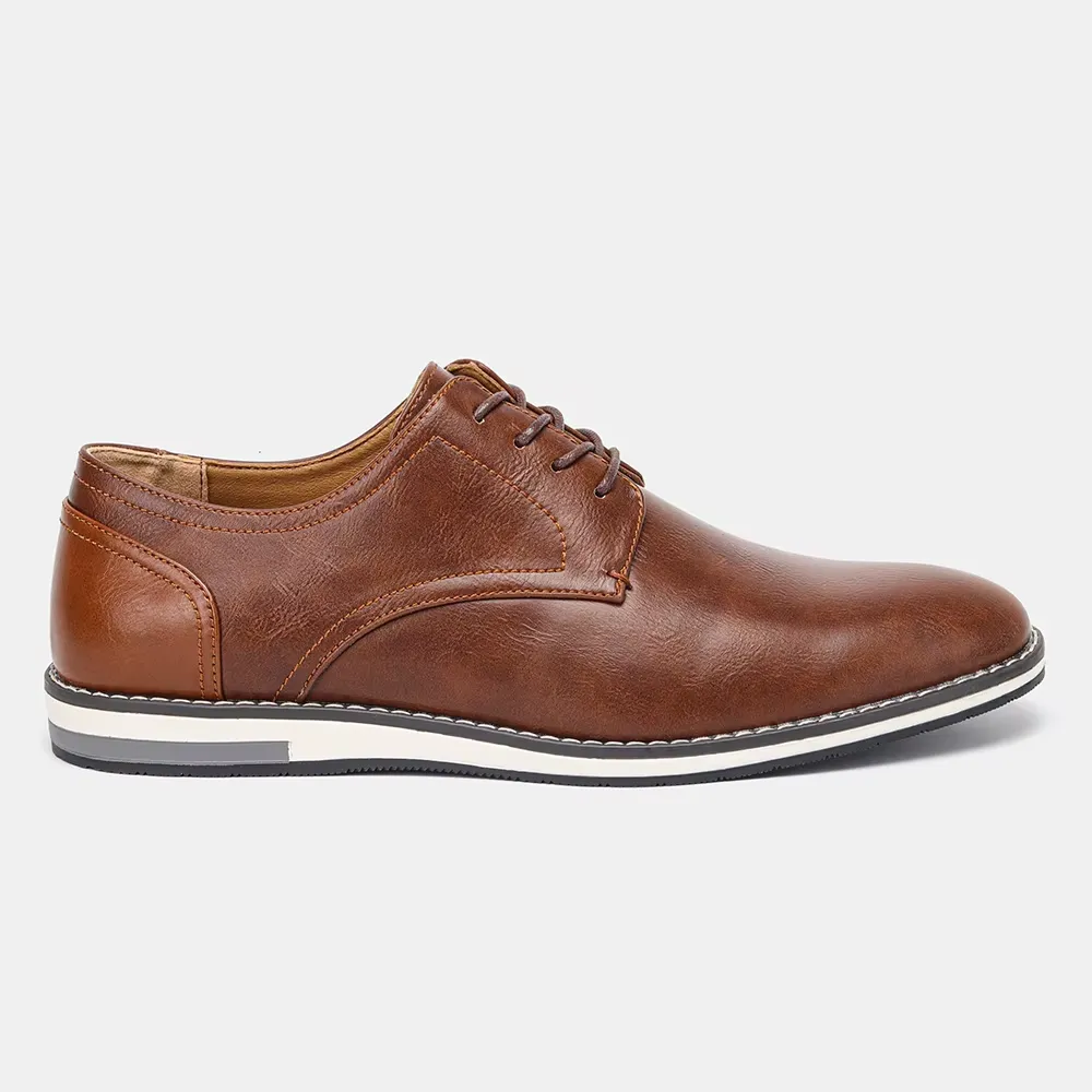 Classic Brown Lace-up Vegan Leather Shoes | For Everyday Wear