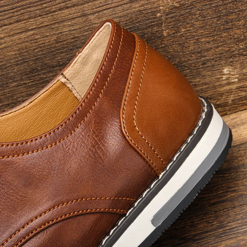 Classic Brown Lace-up Vegan Leather Shoes | For Everyday Wear