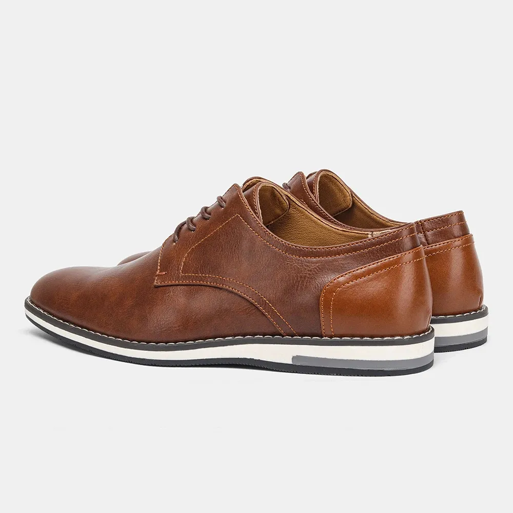 Classic Brown Lace-up Vegan Leather Shoes | For Everyday Wear