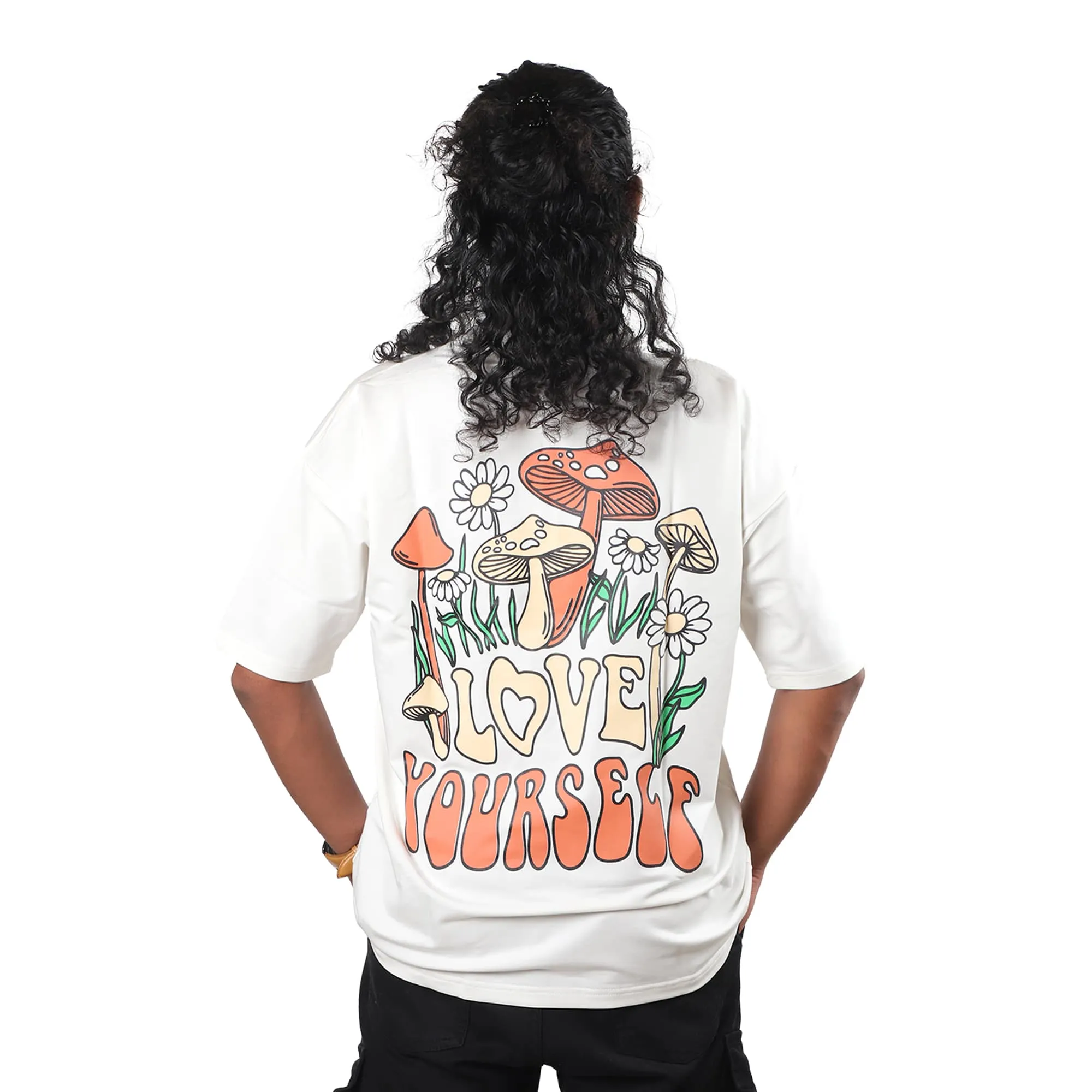 Love Yourself Drop Shoulder T-Shirt - White