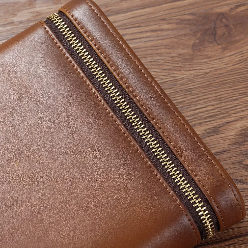 Portable Leather Cigar Case Humidor 6 Tubes Holder Mini Humidor Box Travel Cigars Accessories With Gift Box