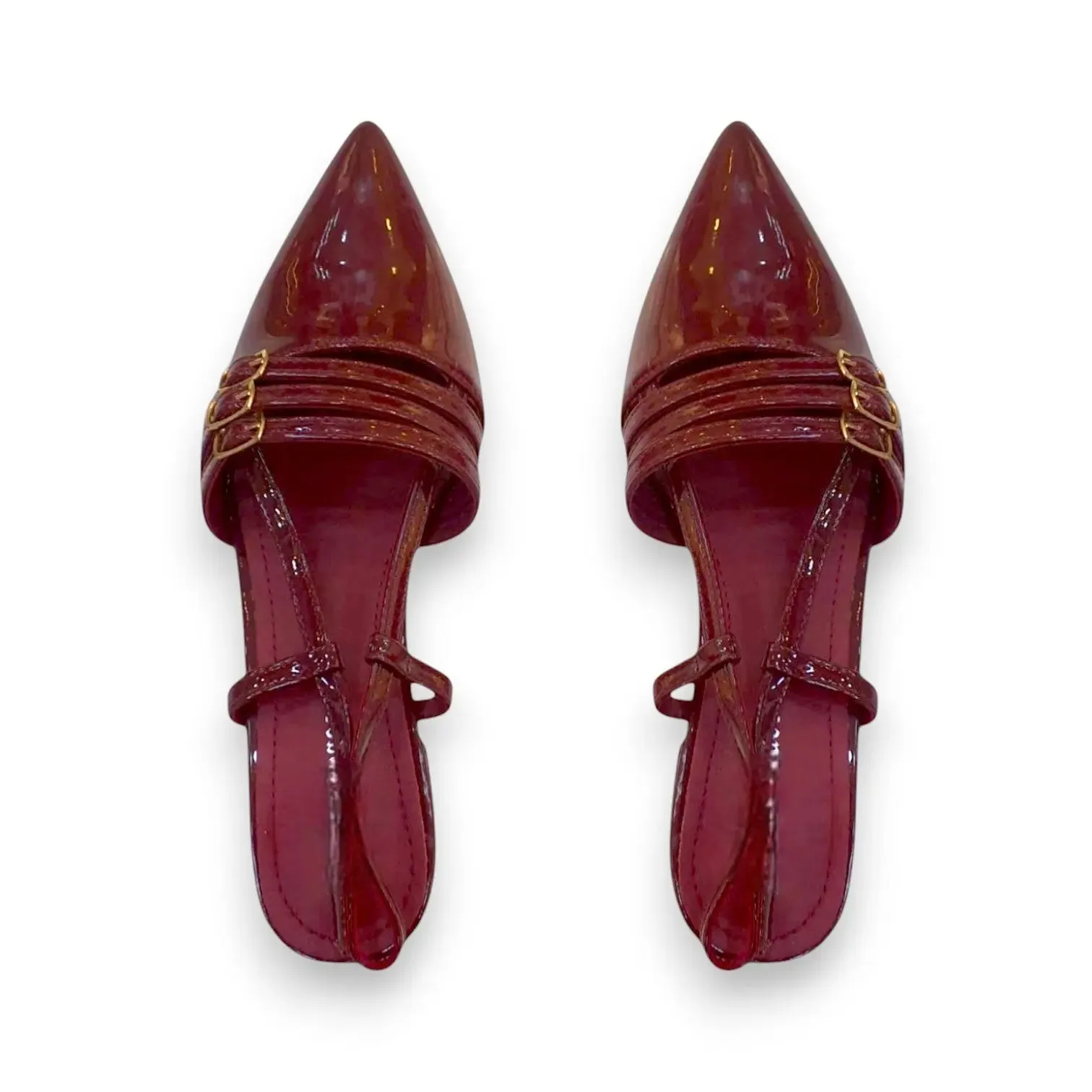 Star Space Patent Leather Sandals Flats