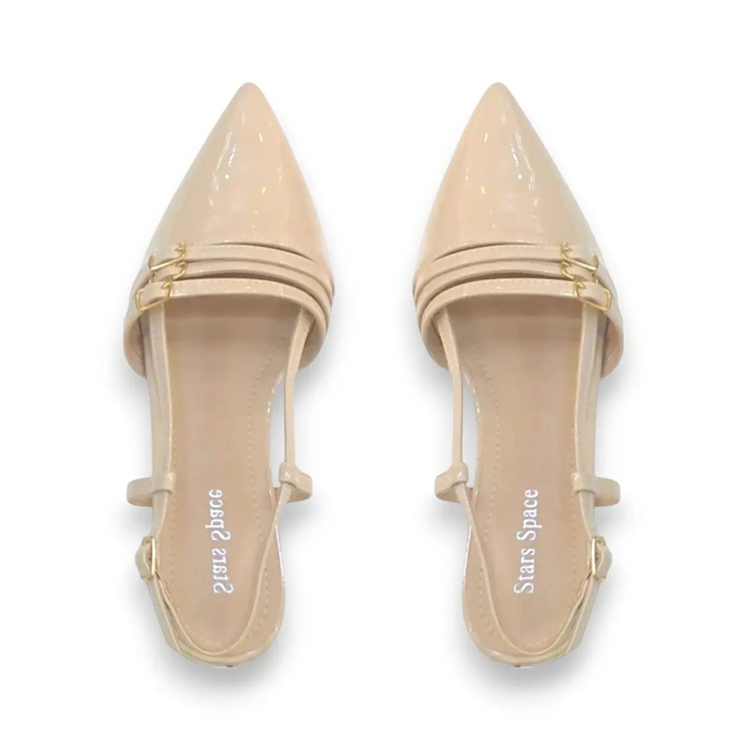 Star Space Patent Leather Sandals Flats