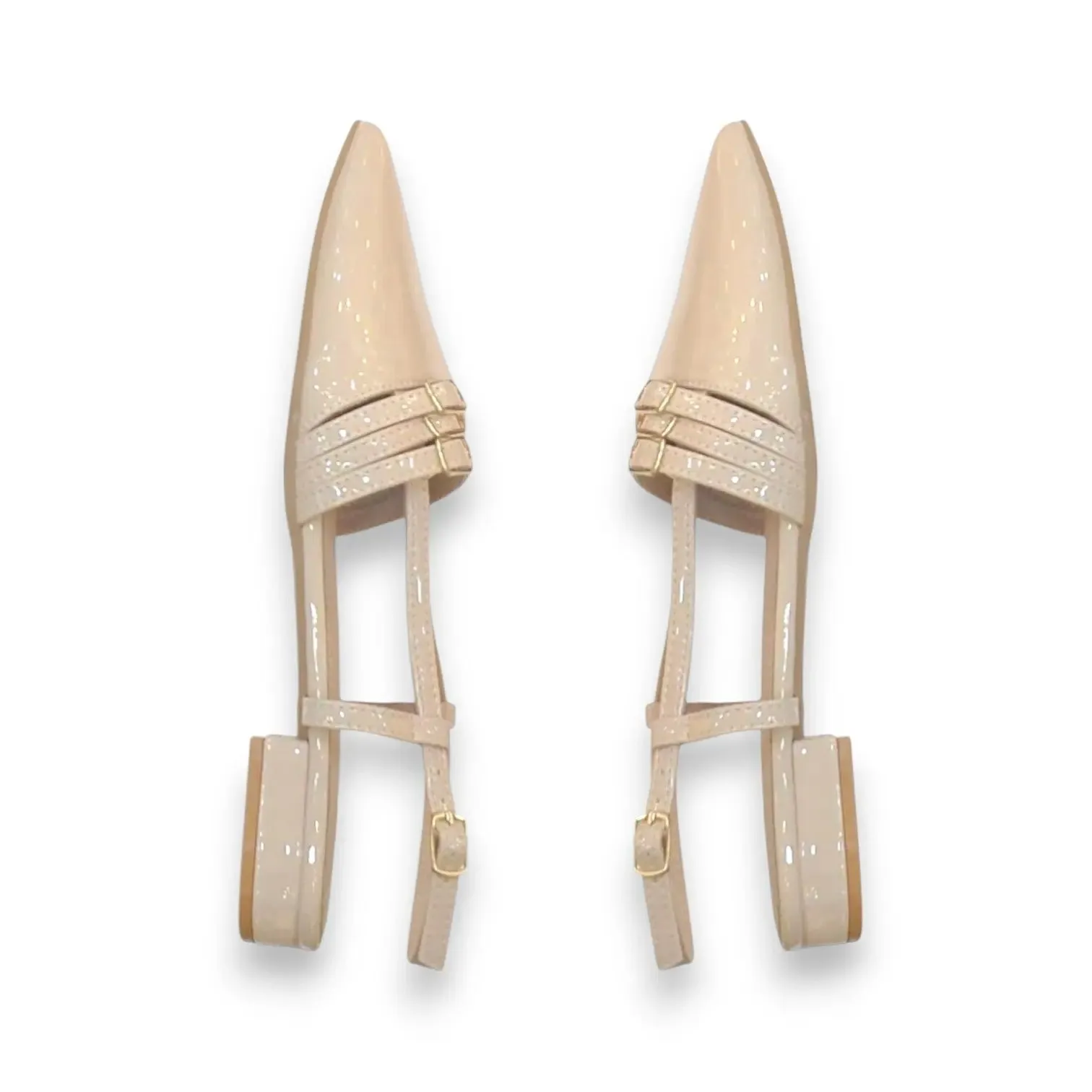 Star Space Patent Leather Sandals Flats