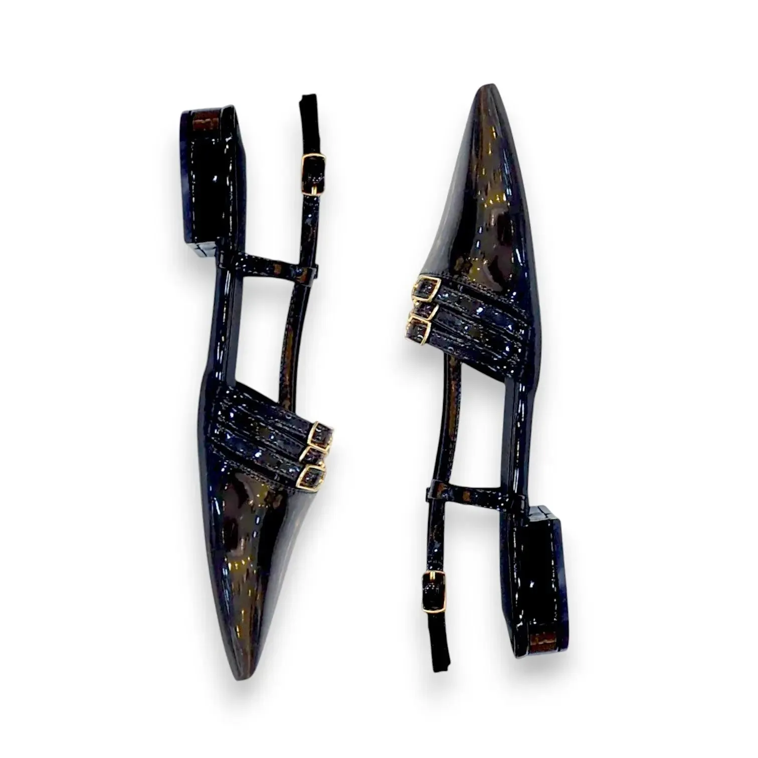 Star Space Patent Leather Sandals Flats