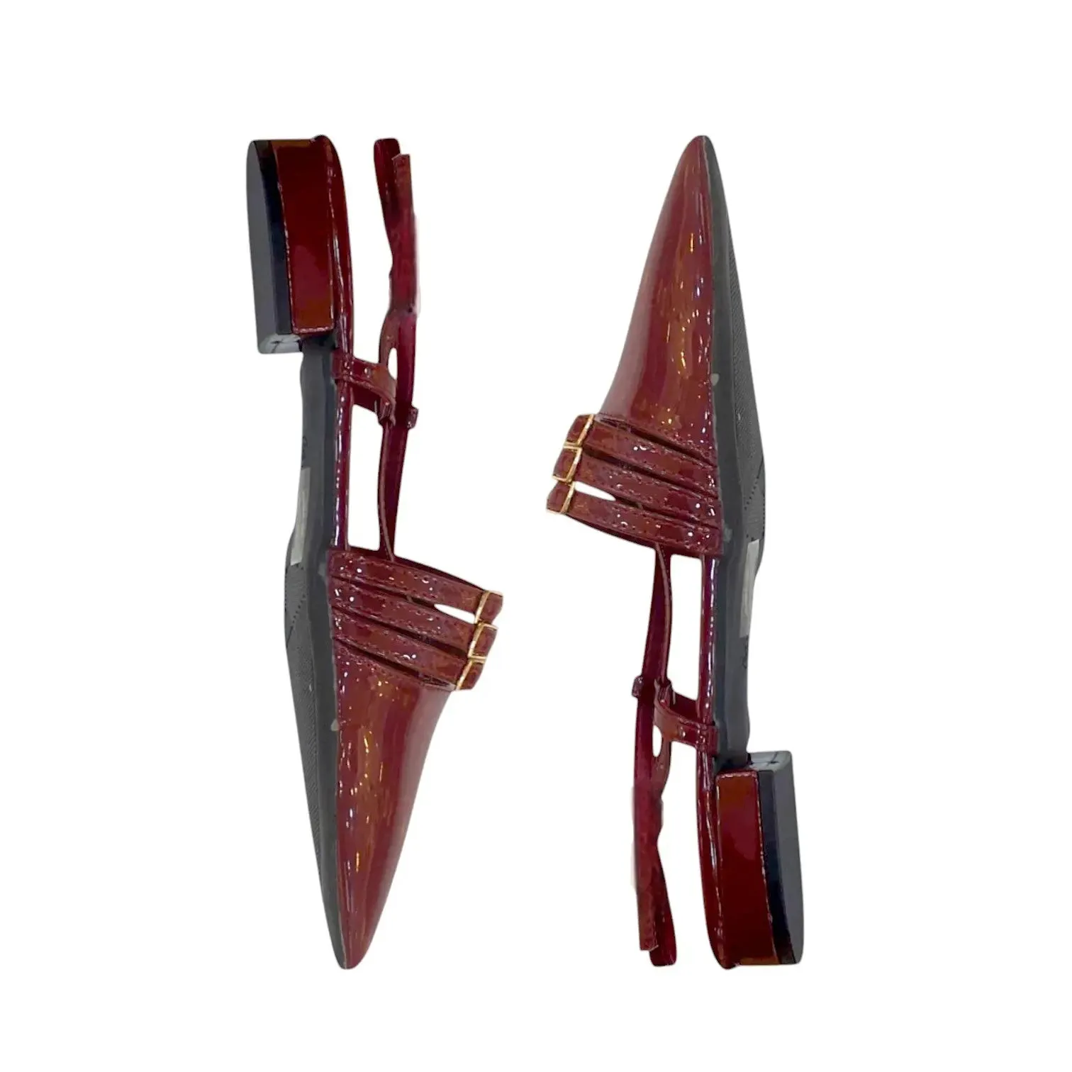 Star Space Patent Leather Sandals Flats