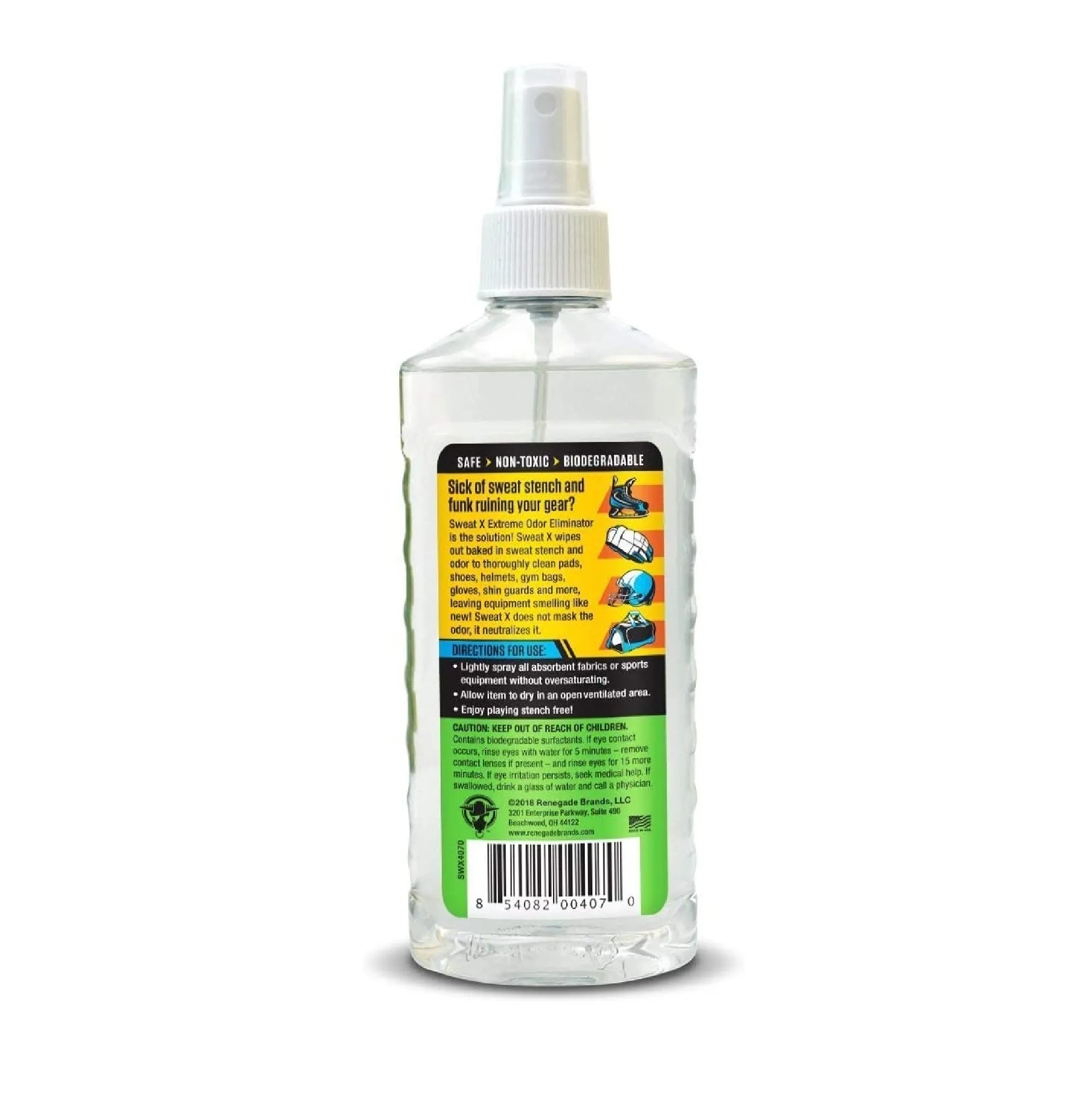 Sweat X Sport Extreme Odor Spray, Multipurpose Deodorizer for Stinky Shoes | 8oz