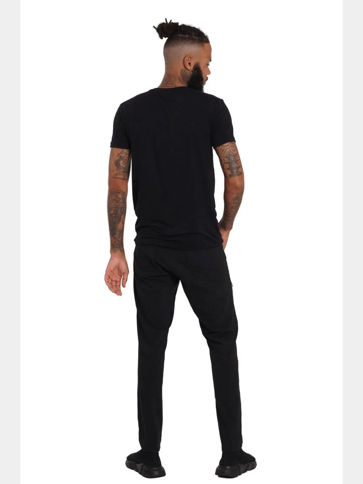Taipei Mens Black Slim Fit Trousers