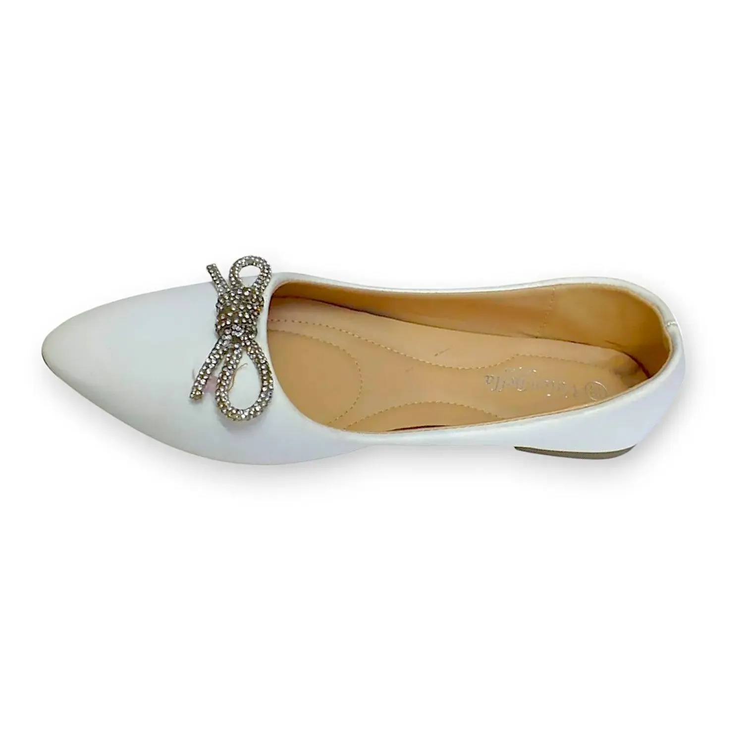 ValenBella Rhinestone Bow Pointed Flats