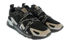 Versace Jeans Couture Black Metallic Grey Lace Up Fashion Athletic Sneakers-
